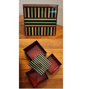 NEW ASIAN Stacking Box 3-Tier Urethane Coated JAPAN isuke LOGO ON BASE NEW $100